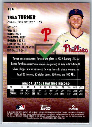 2023 Topps Stadium Club Trea Turner #134