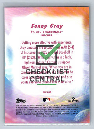 2024 Topps Update Mystical Sonny Gray #MYS-38