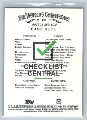 2024 Topps Allen & Ginter Babe Ruth #198