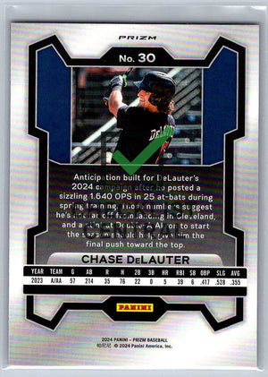 2024 Panini Prizm Prizms Pink Ice Chase DeLauter #30