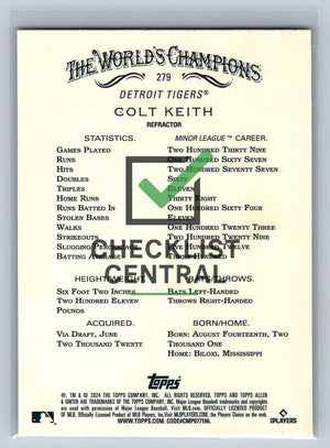 2024 Topps Allen & Ginter Refractor Colt Keith #279