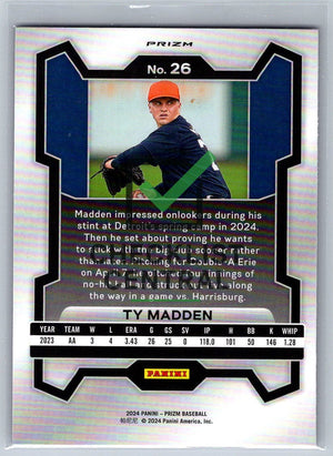 2024 Panini Prizm Prizms Pink Ice Ty Madden #26