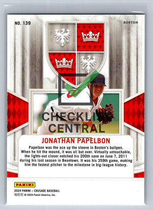 2024 Panini Crusade Silver Jonathan Papelbon #139