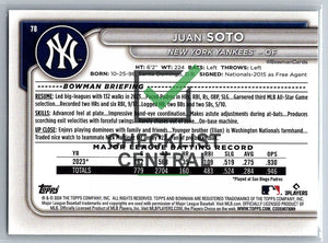 2024 Bowman Green Pattern Juan Soto #78 - 93/99