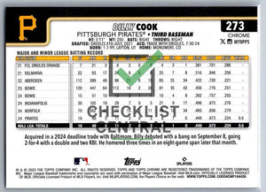 2025 Topps Chrome X-Fractors Billy Cook #273