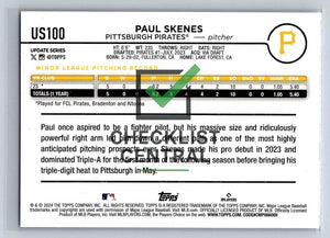2024 Topps Update Paul Skenes #US100 RC