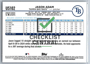 2024 Topps Update Jason Adam #US102