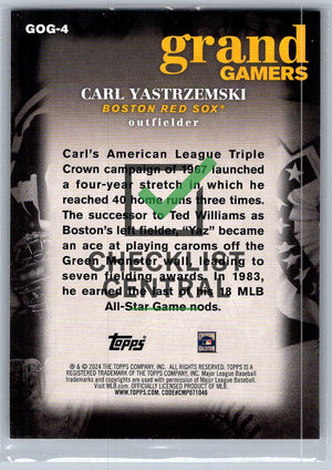 2024 Topps Grand Gamers Carl Yastrzemski #GOG4
