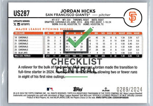 2024 Topps Update Gold Jordan Hicks #US287 - 0289/2024