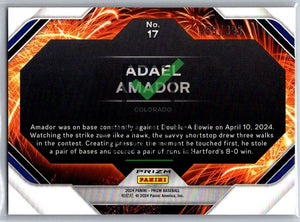 2024 Panini Prizm Fireworks Prizms Orange Pulsar Adael Amador #17 - 399/399