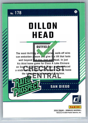 2024 Donruss Green Laser Dillon Head #178