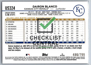 2024 Topps Update Purple Holo Foil Dairon Blanco #US324 - 486/799