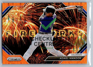 2024 Panini Prizm Fireworks Prizms Orange Pulsar Adael Amador #17 - 399/399