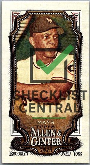 2024 Topps Allen & Ginter Mini A&G Back Willie Mays #118