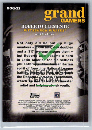 2024 Topps Grand Gamers Roberto Clemente #GOG22