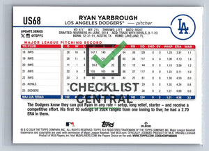 2024 Topps Update Rainbow Foil Ryan Yarbrough #US68