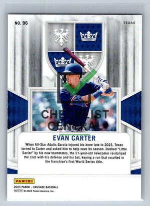 2024 Panini Crusade Silver Evan Carter #96
