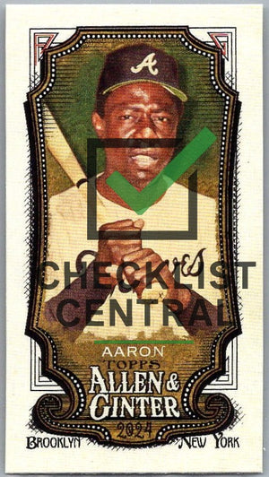 2024 Topps Allen & Ginter Mini A&G Back Hank Aaron #140