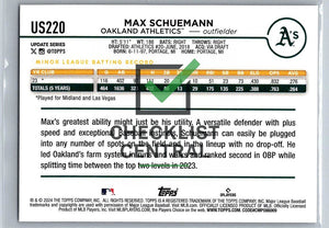 2024 Topps Update Gold Rainbow Foil Max Schuemann #US220