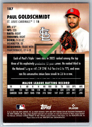 2023 Topps Stadium Club Paul Goldschmidt #187