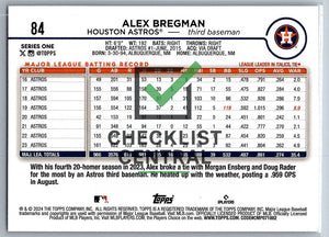 2024 Topps Rainbow Foil Alex Bregman #84