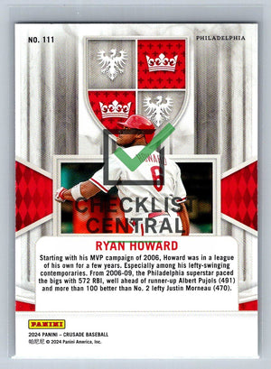 2024 Panini Crusade Silver Ryan Howard #111