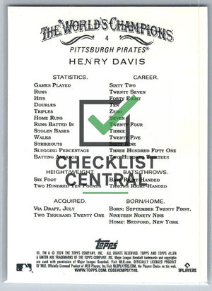 2024 Topps Allen & Ginter Henry Davis #4 RC