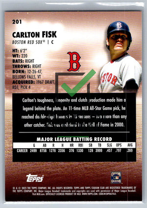2023 Topps Stadium Club Carlton Fisk #201