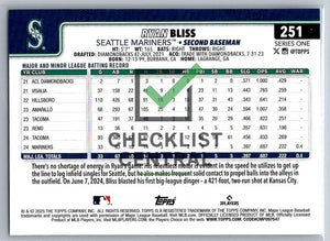 2025 Topps Ryan Bliss #251 RC