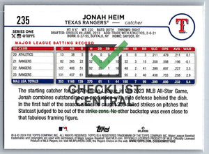 2024 Topps Rainbow Foil Jonah Heim #235