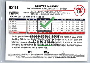 2024 Topps Update Rainbow Foil Hunter Harvey #US101
