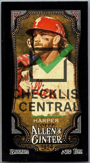 2024 Topps Allen & Ginter Mini Black Border Bryce Harper #60