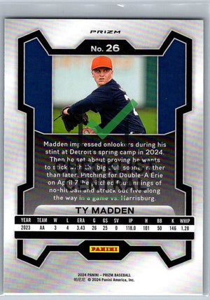 2024 Panini Prizm Prizms Green Ty Madden #26