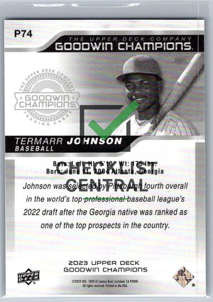 2023 Upper Deck Goodwin Champions Platinum Termarr Johnson #P74