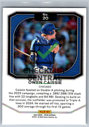 2024 Panini Prizm Top Tier Owen Caissie #20