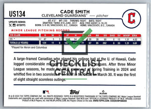 2024 Topps Update Cade Smith #US134 RC
