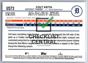 2024 Topps Update Colt Keith #US73 RC