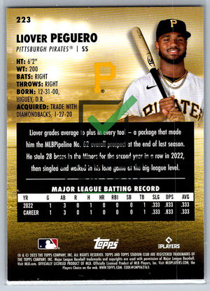 2023 Topps Stadium Club Liover Peguero #223 RC