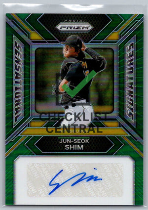 2024 Panini Prizm Sensational Signatures Prizms Green Jun-Seok Shim #SS-JSS