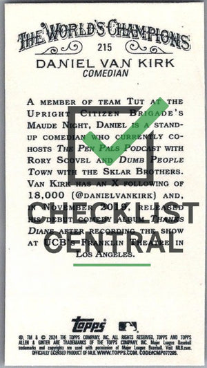 2024 Topps Allen & Ginter Mini Black Border Daniel Van Kirk #215