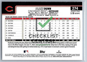 2025 Topps Blake Dunn #274 RC