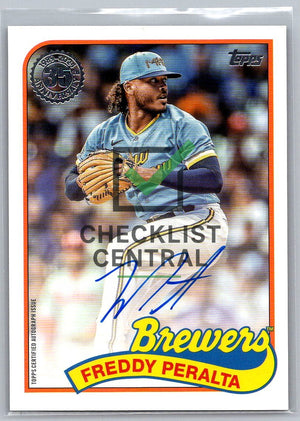 2024 Topps Update '89 Topps Baseball Autographs Freddy Peralta 89BA2-FP
