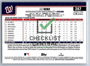 2025 Topps D.J. Herz #287 RC