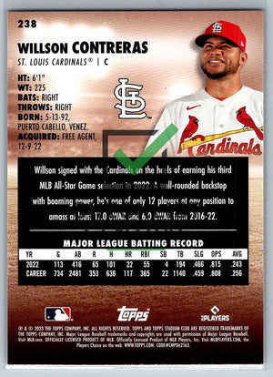 2023 Topps Stadium Club Wilson Contreras #238