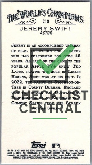 2024 Topps Allen & Ginter Mini Black Border Jeremy Swift #219