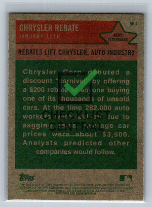 2024 Topps Heritage News Flashbacks Chrysler Rebate #NF2