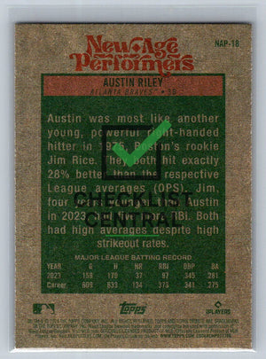 2024 Topps Heritage New Age Performers Austin Riley #NAP18