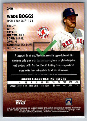 2023 Topps Stadium Club Wade Boggs #240