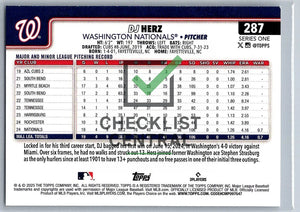 2025 Topps D.J. Herz #287 RC