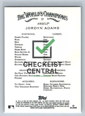 2024 Topps Allen & Ginter Jordyn Adams #37